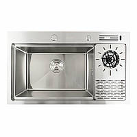 Кухонна мийка Platinum Handmade 7846 з омивачем склянок та підставкою для ножів 3,0/0.8