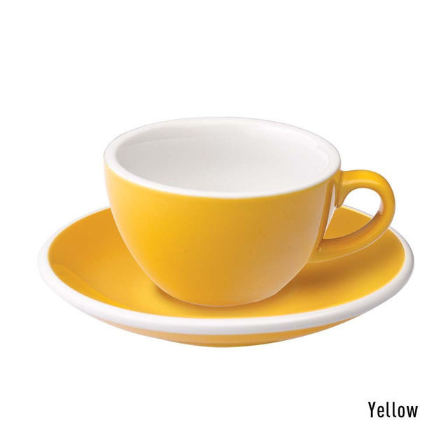 Чашка і блюдце під каву з молоком Loveramics Egg Flat White, 150 мл, Yellow