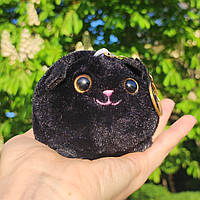 Плюшевая игрушка-брелок "Котик с крутящимся хвостом" Черный