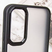 Чехол накладка матовый с цветной рамкой на Samsung Galaxy A14 (Черный) / чехол для телефона самсунг а14