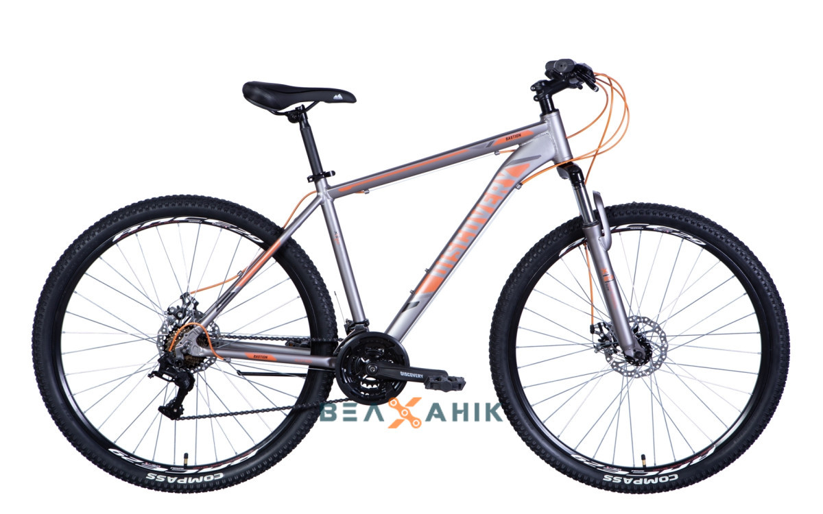 Велосипед 29" Discovery BASTION AM DD (рама 19") сріблясто-помаранчевий мат