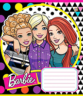 Тетрадь в косую линейку Зошит України 12л. Barbie Friends (794010)