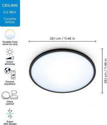 Розумний світильник WiZ LED Ceiling SuperSlim Black 16W 2700-6500K (929002685201)