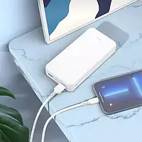 Внешний аккумулятор зарядка павербанк Power Bank HOCO 20000mAh J100A портативная зарядка павербанк Белый spn