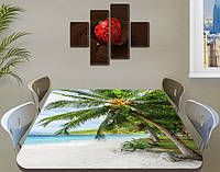 Вінілова наклейка на стіл Пальми самоклейна плівка з малюнком 60 х 100 см