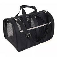 Сумка переноска для кошек и собак L 49x28x27 см CosmoPet CP-46 Black «T-s»