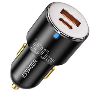 Зарядний пристрій Essager Optimus Prime High Power Car Charger A+C 100W black (ECCAC-QTZ01)