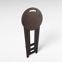 Темно-коричневий барний високий стілець з дерева Напівбарний дерев'яний табурет для кухні, барної стійки ЯСЕН, фото 4