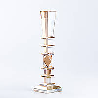 Свічник скляний 28 (см) високий квадратний геометричний класичний