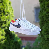 Кроссовки Nike blazer low мужские, кроссовки найк блейзер низкие белые кожаные, найки