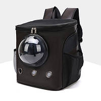 Рюкзак для переноски животных с иллюминатором CosmoPet CP-04 для кошек и собак Dark Brown «T-s»