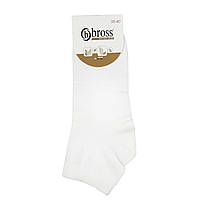 Короткие женские однотонные носки без рисунка 36-40 Белые BROSS Турция