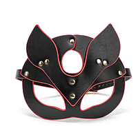 Маска БДСМ для ролевых игр Кошка, черная маска я красным лисы, маска кошечки с короткими ушками