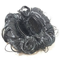 Шпилька з волосся для створення зачісок Q1-1# Шиньйон пучок Термоволокно Чорний (KG-11544)
