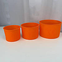Набір силіконових форм для випікання пасхи 6750 3 предмети помаранчеве nm