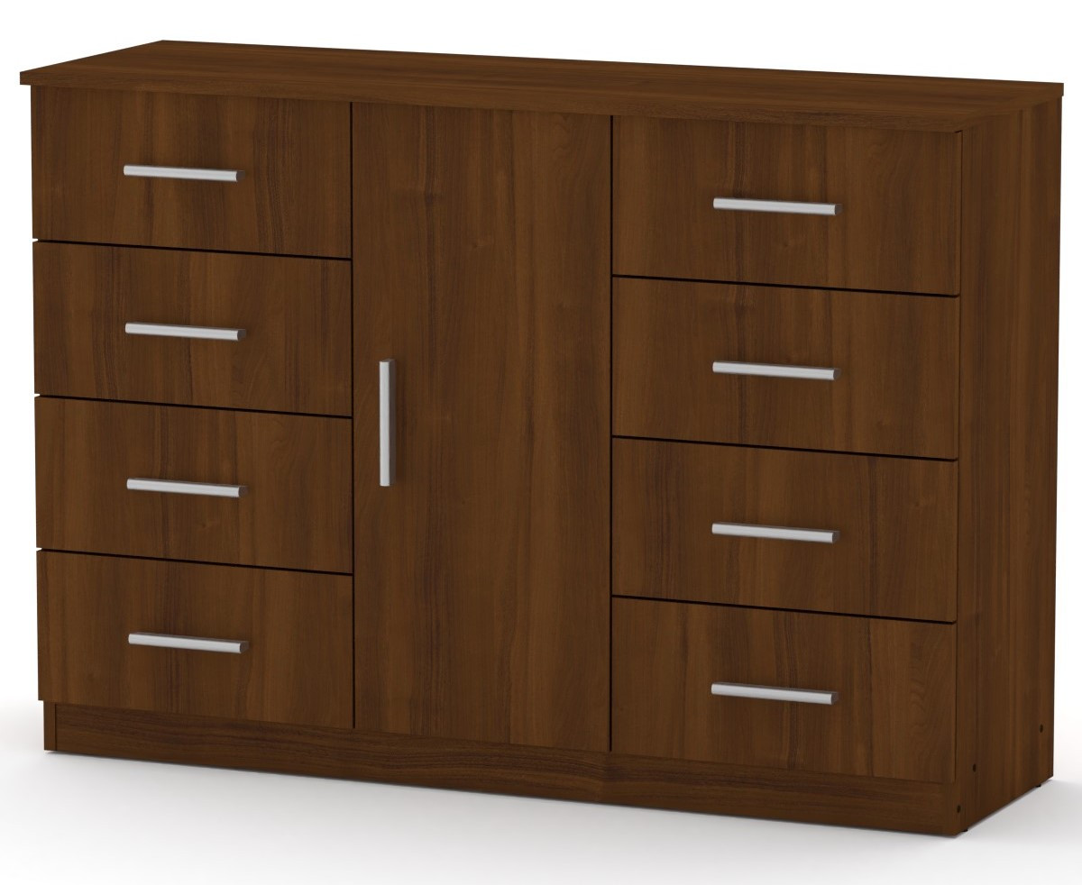 Великий Комод 8+1 горіх екко Компаніт (120х39х85 см)