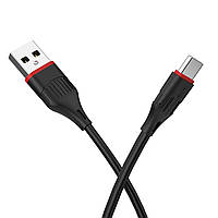 Кабель BOROFONE BX17 USB to Type-C 2A, 1m, PVC, TPE connectors, Black inc pkd