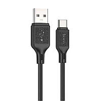 Кабель HOCO X90 Cool silicone charging data cable for Type-C Black pkd