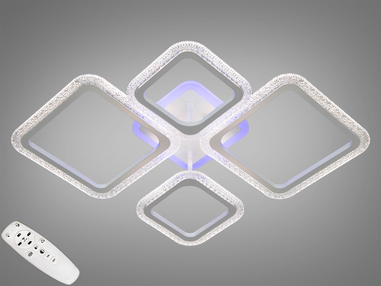 Стельова LED-люстра з димером та кольоровим підсвічуванням Diasha 2406/2+2WH LED 3color, фото 1