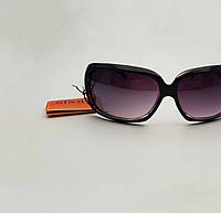 Солнцезащитные очки женские черные, стильные очки в крупной оправе бабочка с градиентом