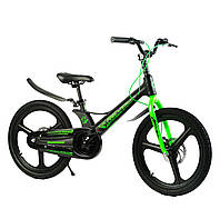 Велосипед спортивный детский 8-10 лет 20 дюймов Corso Connect Черный с зеленым
