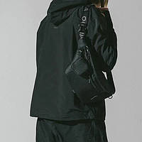 Качественная большая сумка бананка на 8 карманов, мужская женская поясная сумка, черная EQ-606 из ткани