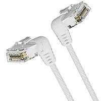 Кабель Vention Cat6A UTP Rotate Right Angle Ethernet Patch Cable 0.5M White Slim Type pkd
