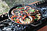Казан чавунний азіатський 12 л з кришкою-сковородою гриль та триногою, фото 8