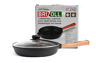 Сковорода чавунна Optima 240 х 40 мм з кришкою
