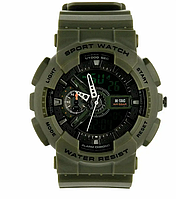 Мужские наручные тактические часы M-Tac Sport Олива, Прочные водостойкие часы для военных DAYZ
