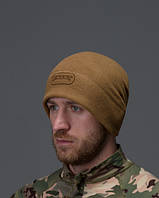 Шапка флисовая Wellberry песочный, шапка теплая, шапка для военных, тактическая шапка DAYZ