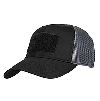 Тактическая кепка TRUCKER CAP Черный, кепка-бейсболка с липучкой, военная бейсболка COSMI