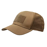 Тактическая кепка TRUCKER CAP Койот, кепка-бейсболка с липучкой, военная бейсболка COSMI