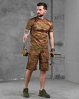 Летний тактический комплект шорты футболка мультикам, Мужская военная одежда для ВСУ армейский костюм