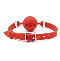 БДСМ Шкіряний кляп для рольових ігор із пластиковою кулькою