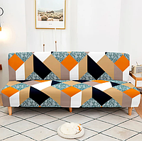 Трикотажный чехол на диван без подлокотников Абстракт, чехол для мебель, натяжной чехол COSMI