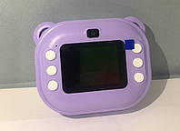 Детский фотоапарат з термопринтером Камера принтер 2 камеры фиолетовый