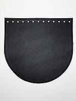 Клапан для круглої сумки Орео, шкіра, 20х19 см. Чорний (0147-PK)