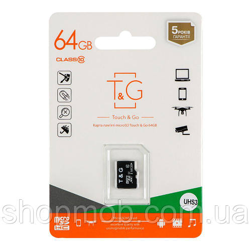 SM Карта Памяти T&G MicroSDXC 64gb UHS-3 10 Class Цвет Черный (ID ...