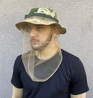 Антимоскитная сетка на голову с затяжкой сетка от насекомых тактическая москитная сетка на кепку панаму