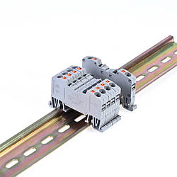 Клемник пружинний серії OPK 2.5 мм2 сірий на DIN-рейку, Onka