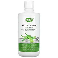 Алое вера, Aloe Vera, Nature's Way, гель и сок внутренних листьев с алоэ, 1 литр