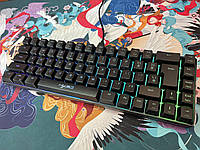 HXSJ V200 Проводная мини-игровая клавиатура K68 с RGB подсветкой usb на 68 клавиш