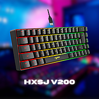 Геймерська клавіатура з підсвічуванням HXSJ V200 з RGB підсвічуванням USB для настільного комп'ютера Ноутбука