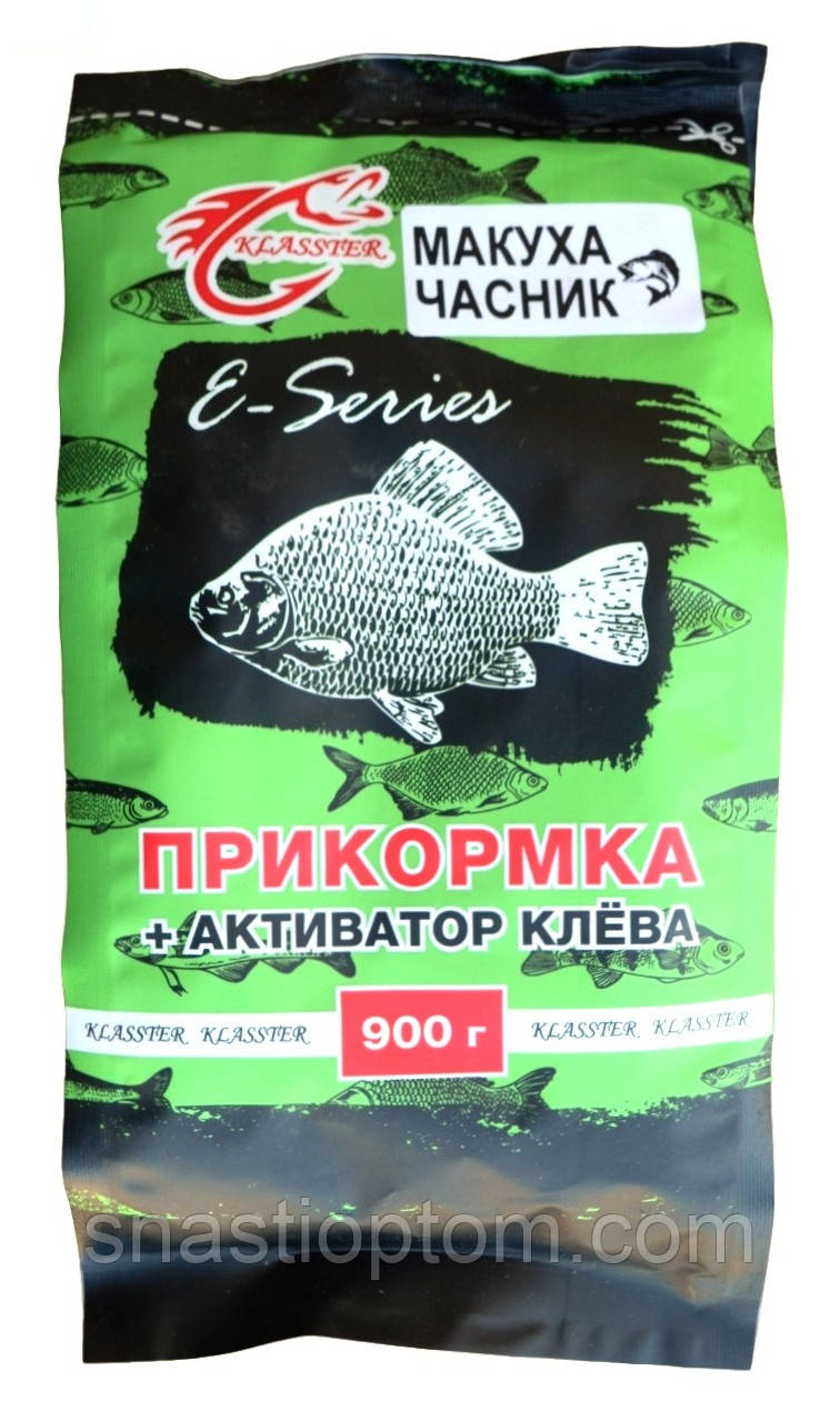 Прикормка для риби, Klasster E-Series, вага 0,9 кг, смак Макуха-Часник