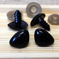 Нос для игрушек гладкий Черный 10 мм на безопасном креплении (фурнитура для игрушек)