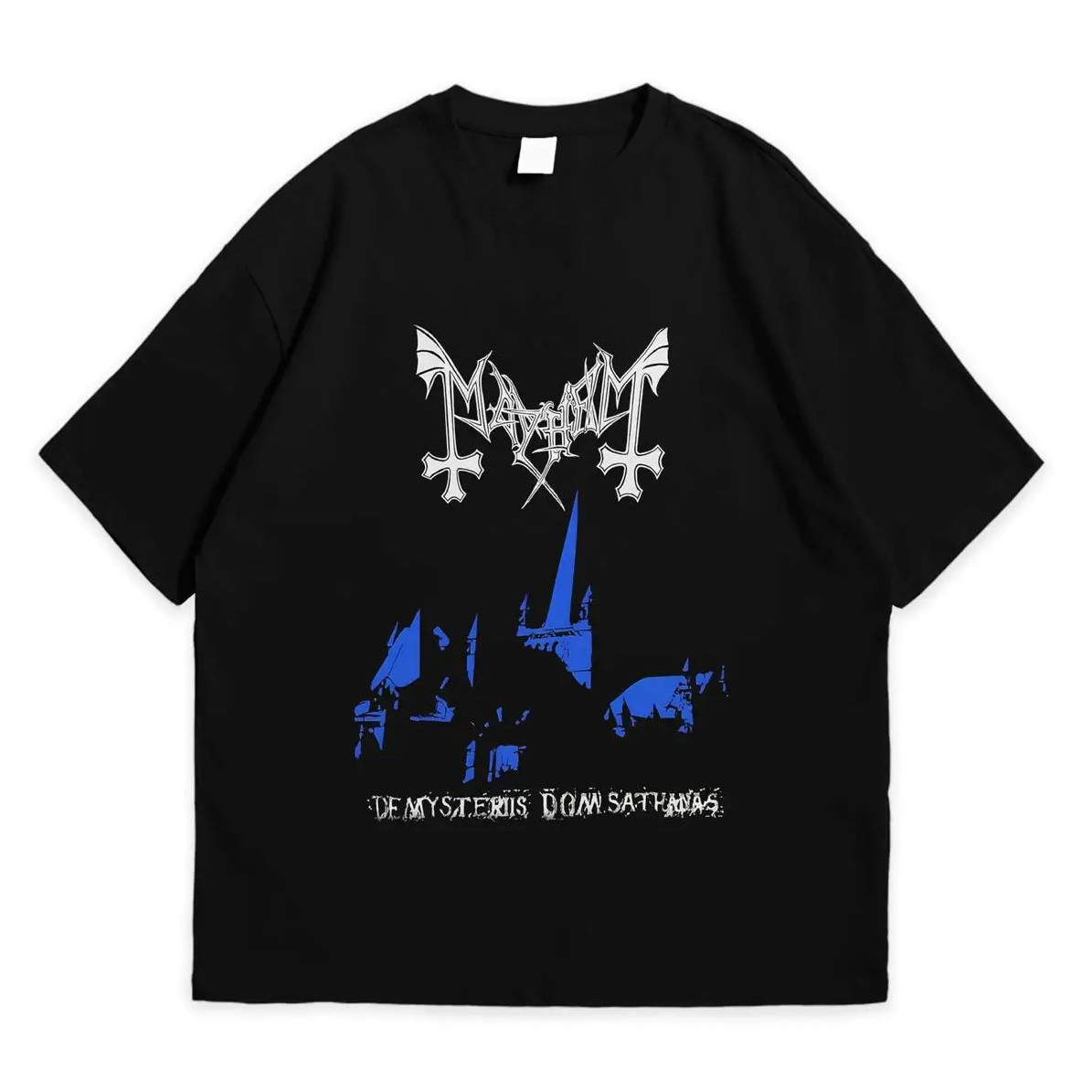 Футболка з принтом Mayhem De Mysteriis Dom Sathanas L Чорний