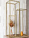 Колонна для весільних композицій на стіл, підставка для квітів 60 х 20 х 20 см нерозбірна, золото метал, фото 9