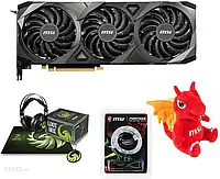 Відеокарта Msi GeForce RTX 3080 VENTUS 3X 10G OC LHR 10GB + słuchaki, plecak, pluszowy smok i RGB LED