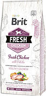 Сухой корм Brit Fresh Healthy Growth для щенков и юниоров с курицей и картофелем 12 кг